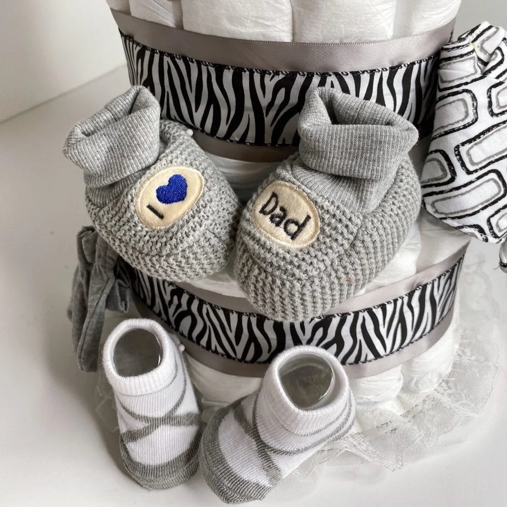 Zebra Diaper Cake